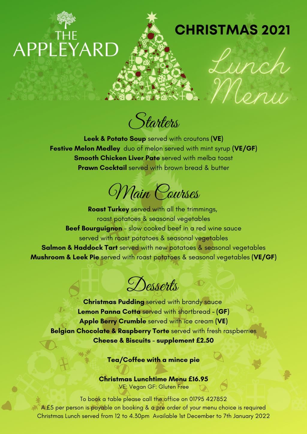 Christmas Menus 2022 Menu